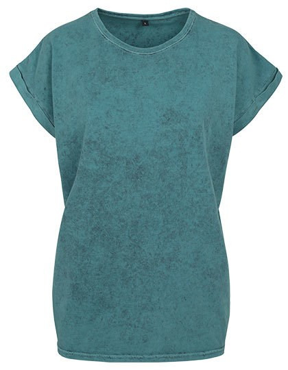 Build Your Brand - Ladies´ Acid Washed Extended Shoulder Tee