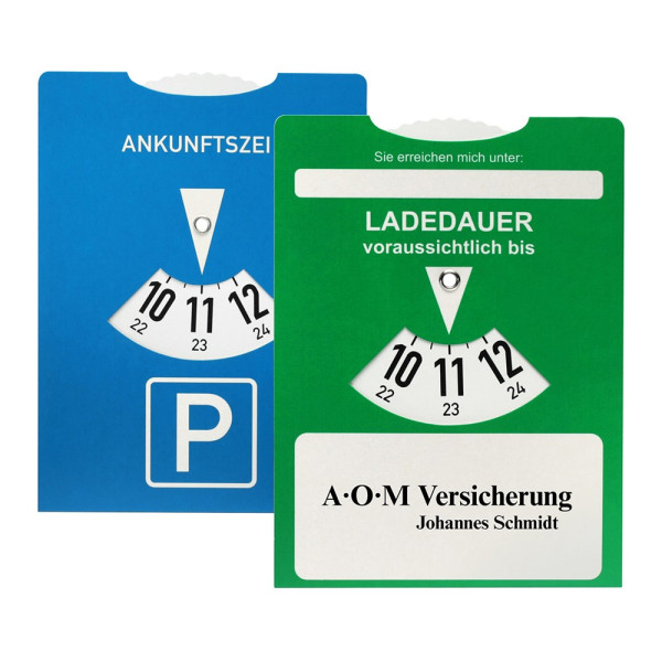 Kartonnen laadschijf en parkeerschijf voor elektrische auto's (Duitsland)
