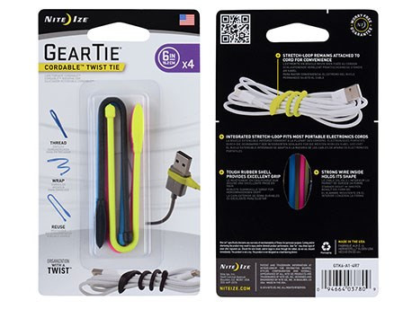 Nite Ize Gear Tie Cordable Kabelbinder 4-pack Assorti 15CM