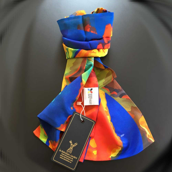 Gepersonaliseerde, op maat gemaakte lichte sjaals van 100% zijde. Maat bijvoorbeeld 30 x 140 cm.