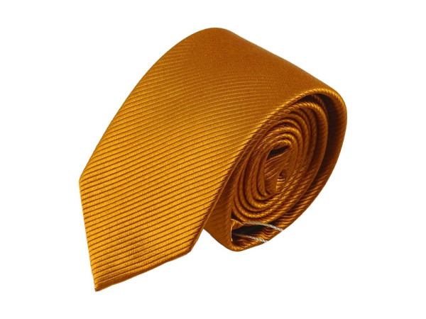 Stropdas voor heren gemaakt van 100% zijde - handgemaakt in Italië - 150 x 7 cm - donkeroranje.