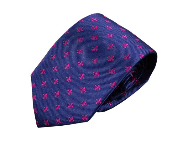 Stropdas Fleur de Lis - 100% zijden stropdassen. Elegante herenontwerp stropdas in het blauw voor za