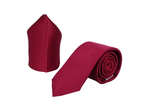 Stropdasset voor heren - stropdas en pochet gemaakt van satijnen microvezel - met de hand gemaakt in