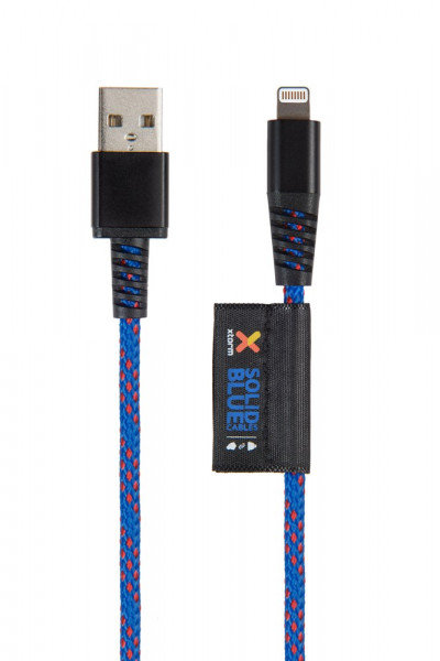Solid Blue Lightning USB cable (1m)