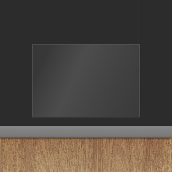 Plexiglas hangend coronascherm balie 100x62 cm