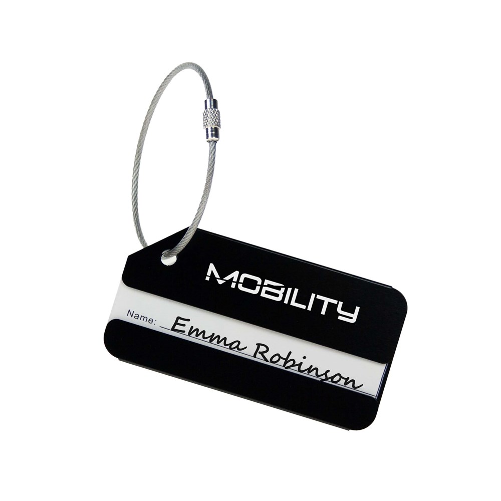 Aluminum Luggage Tag Black