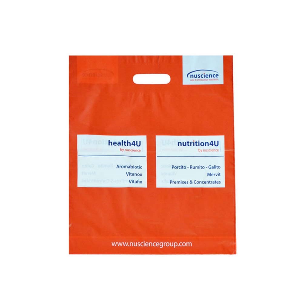 Plastic tas 38 x 45 x 7,5 cm, 48 micron, ldpe, stanshandvat, 2 zijden