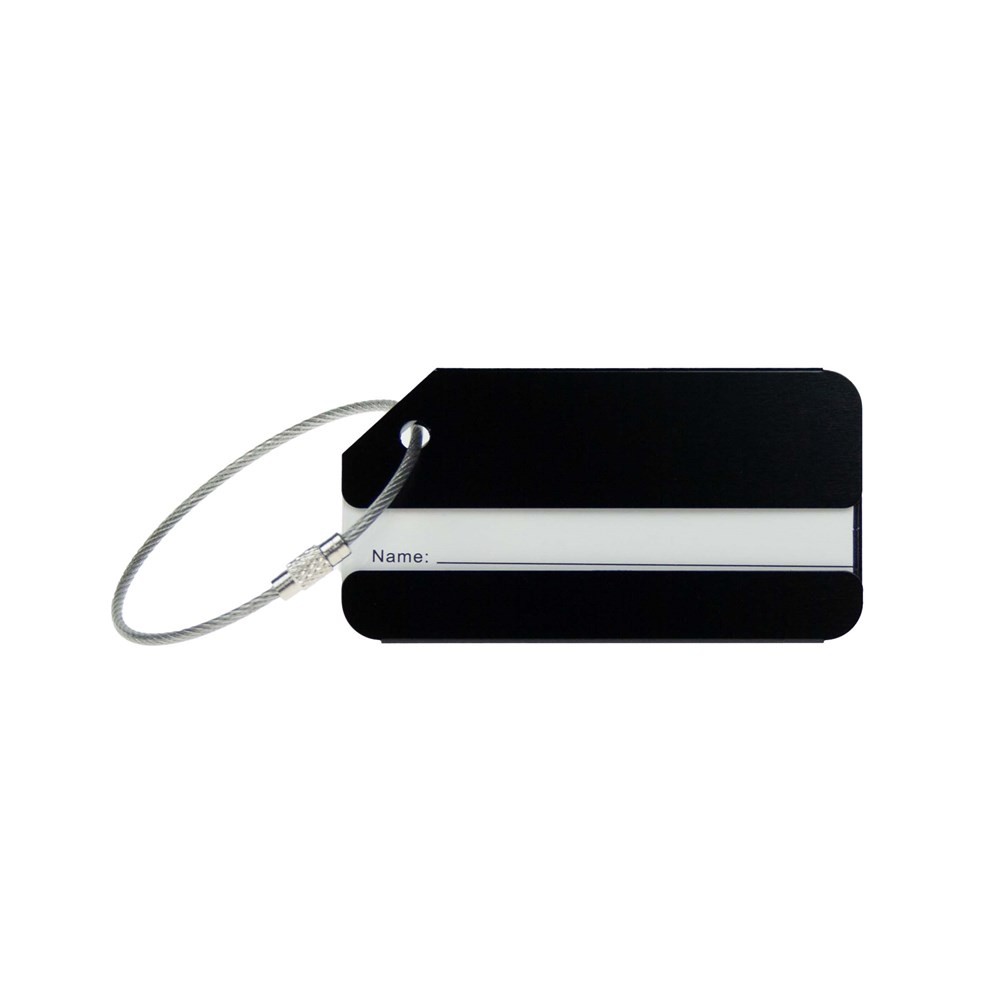 Aluminum Luggage Tag Black