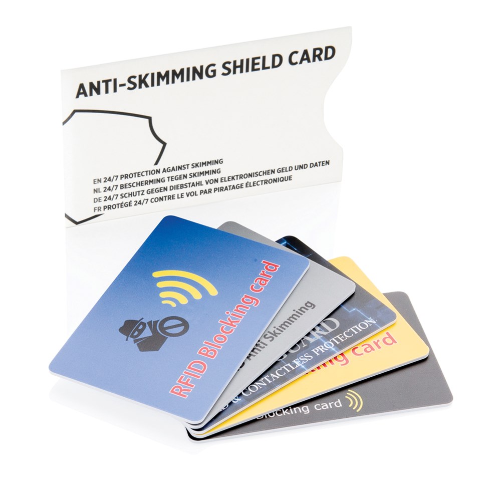 Anti-skimming beschermkaart met actieve stoorzender chip