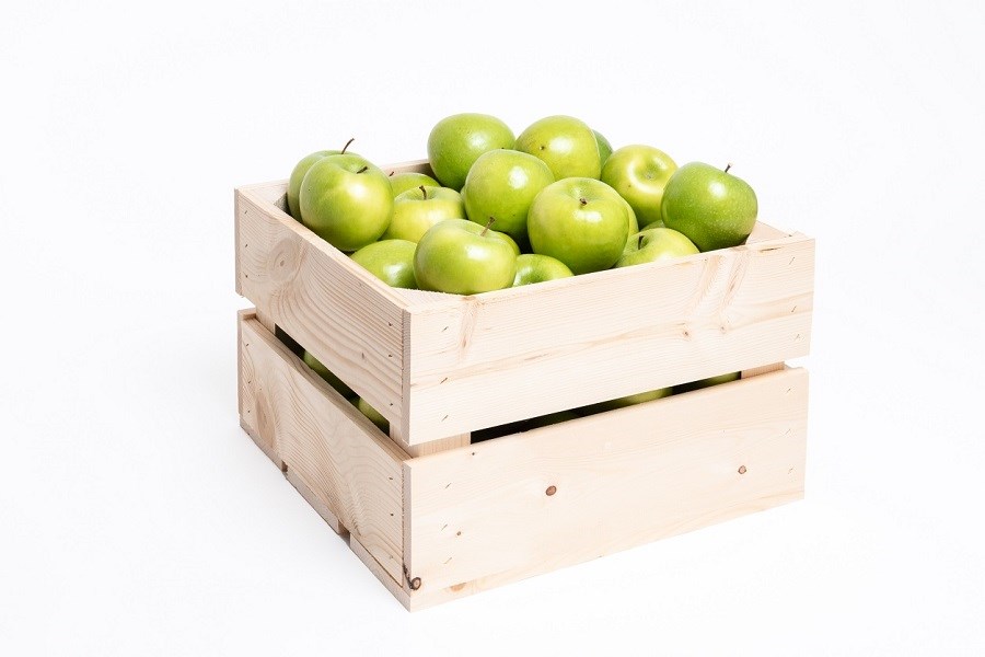 Fruitkist middel incl. 50 bedrukte appels