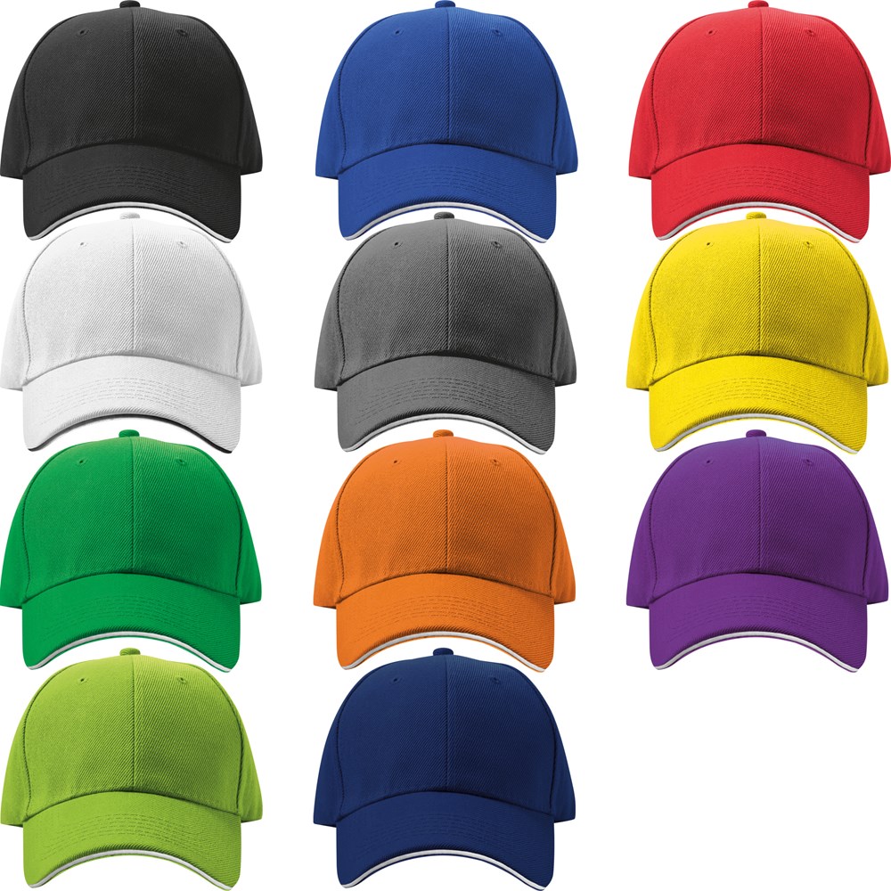 6-panel sandwich katoenen baseballcap