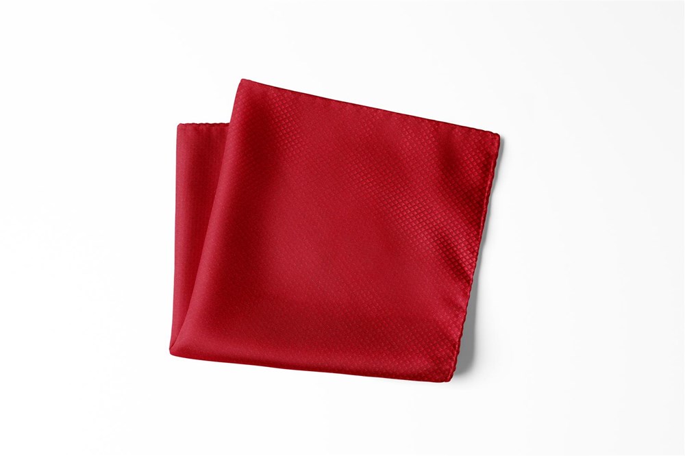 Heren zakdoek met ruitjespatroon, zakdoeken van 30 x 30 formaat - 100% microvezel - rood.