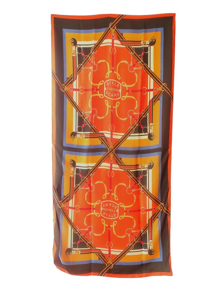 Elegante Dames Sjaals Pashmina sjaals met ruiter design voor casual avondjurk bruiloft vrije tijd - 100% microvezel - 90 x 180 - Oranje