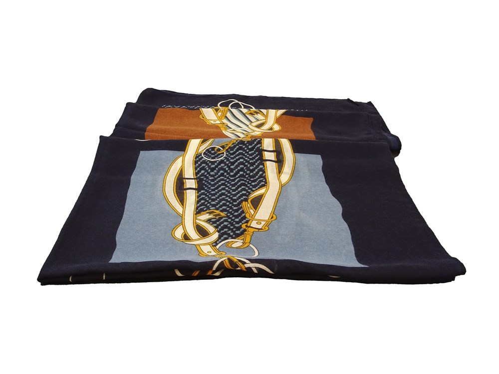 Elegante dames sjaals Pashmina sjaals voor een zakelijke look, vrijetijdskleding, avondjurk, maat: 90 x 180, 100% katoen - Blauw