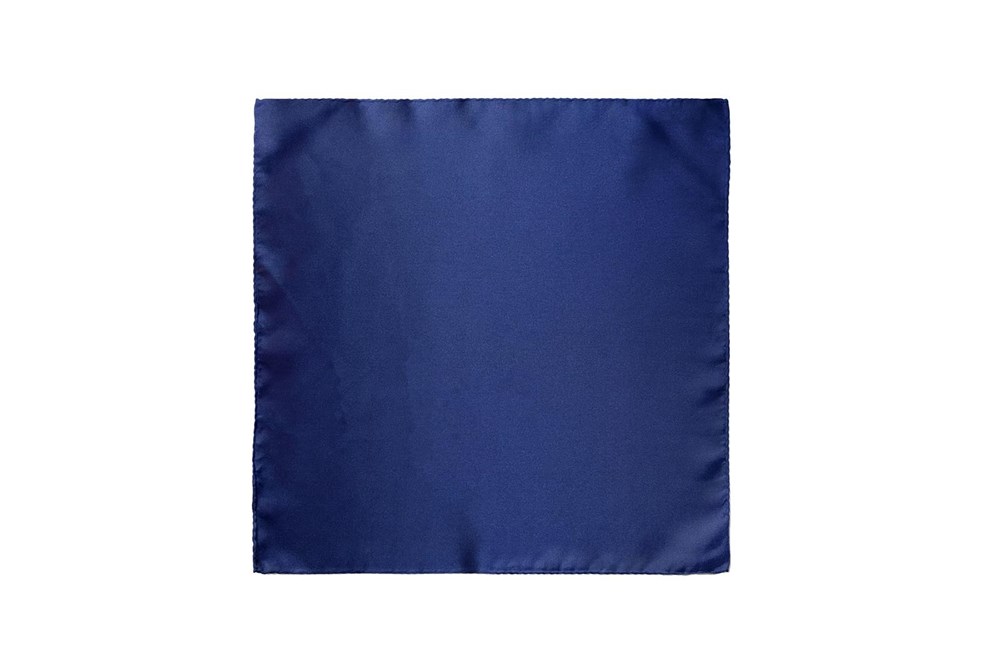 Heren zakdoek van satijn - effen zakdoek in maat 30 x 30 cm - 100% microvezel - donkerblauw