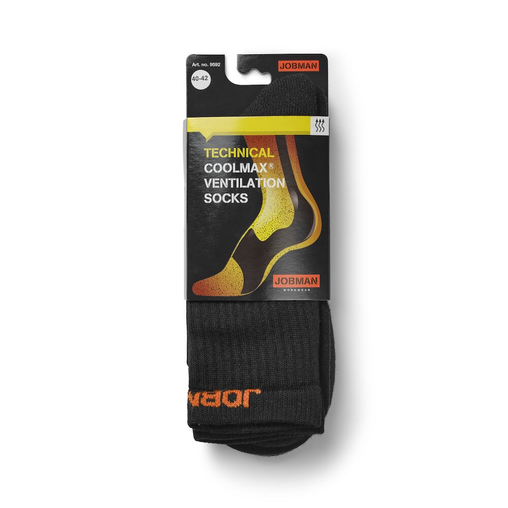 Jobman - 9592 Coolmax® Socks Zwart 46/48