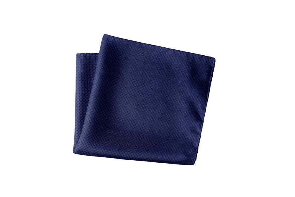 Heren zakdoek met ruitpatroon, zakdoeken in maat 30 x 30 - 100% microvezel - donkerblauw