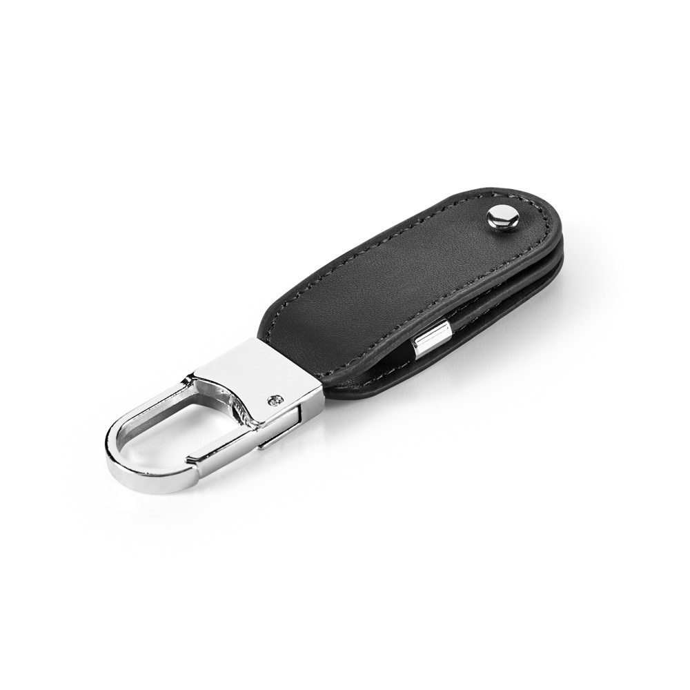 BRAGG 8GB. 8GB PU USB-geheugen met karabijnhaak clip