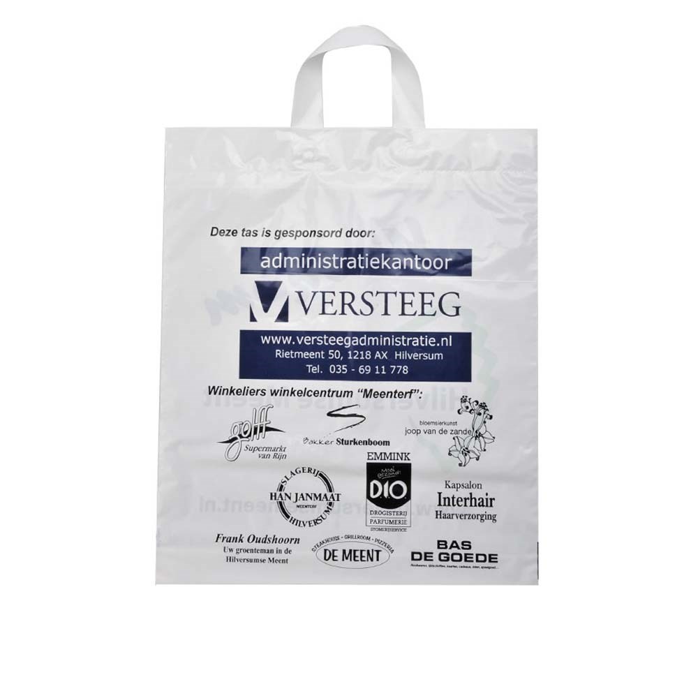 Plastic tas 38 x 45 x 7,5 cm, 48 micron, biologisch afbreekbaar, lushandvat, 1 zijde