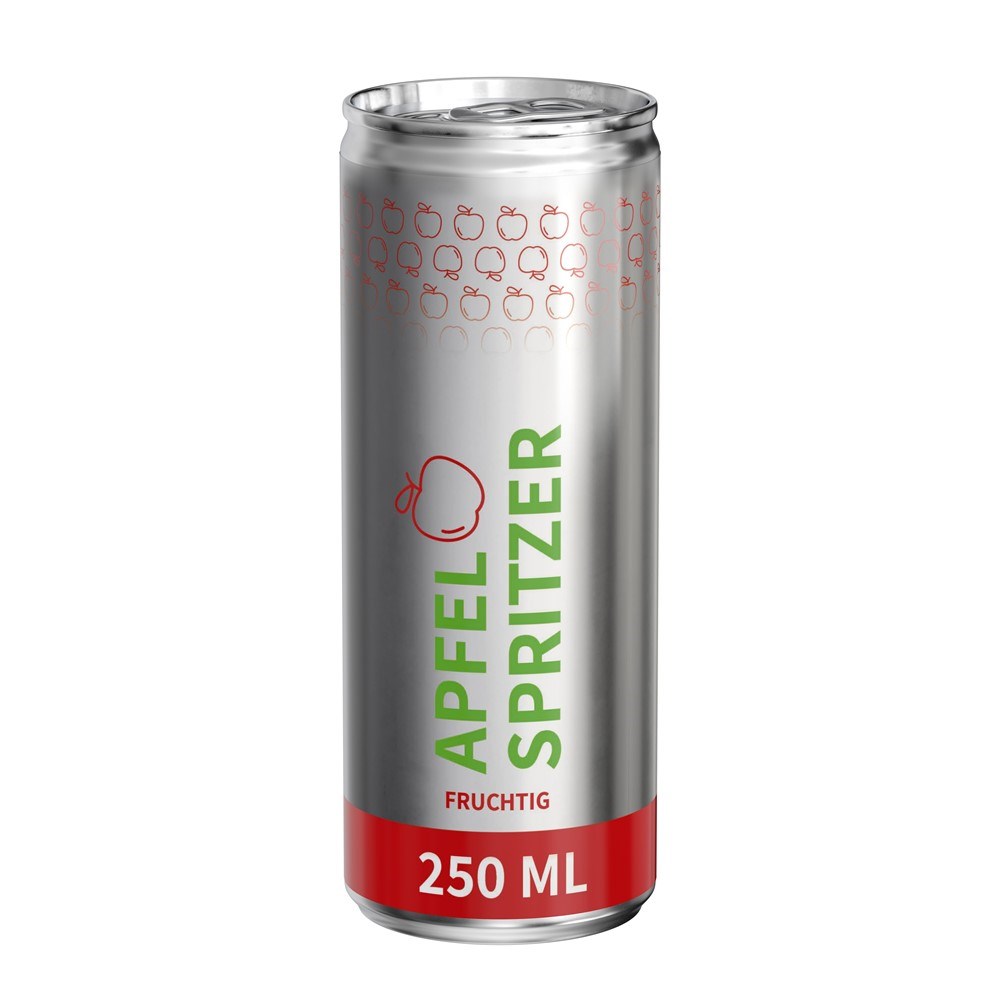 Apfelspritzer "sprankelend", 250 ml, Body Label transp (Alu Look) (GER)